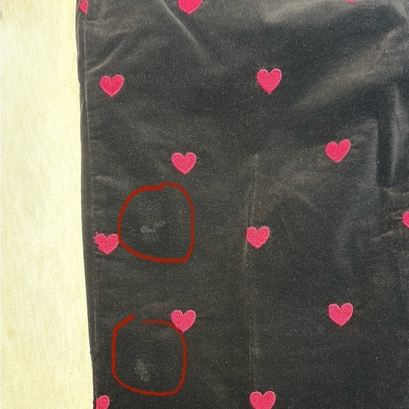 LILLY PULITZER Black Embroidered Hearts Stretch Velveteen Pants Women’s Size 6 - Picture 13 of 14